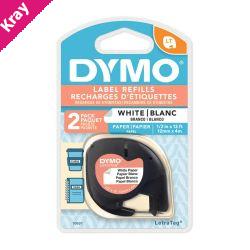 Dymo LT Paper 12mm x 4m Wh 2pk