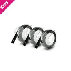 Dymo Emb Tape 3pk Blk 9mm x 3m