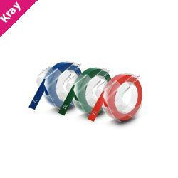 Dymo Emb Tape 9mmX3m Asst Pk3