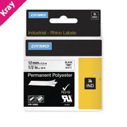 DymoRhino Blk on Wht 12mm Tape