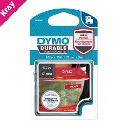 D1 Dur Wht on Red 12mm x 3m