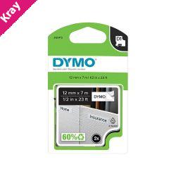 Dymo D1 Blk on Wht 12mmx7m Pk2