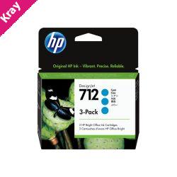 HP #712 29ml Cyan 3 Pk 3ED77A