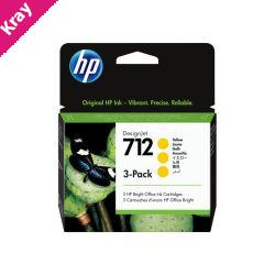 HP #712 29ml Yell 3 Pk 3ED79A