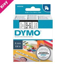 D1 Blk on Wht 6mm x7m Tape