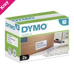 Dymo LW 59mm x 102mm White x2